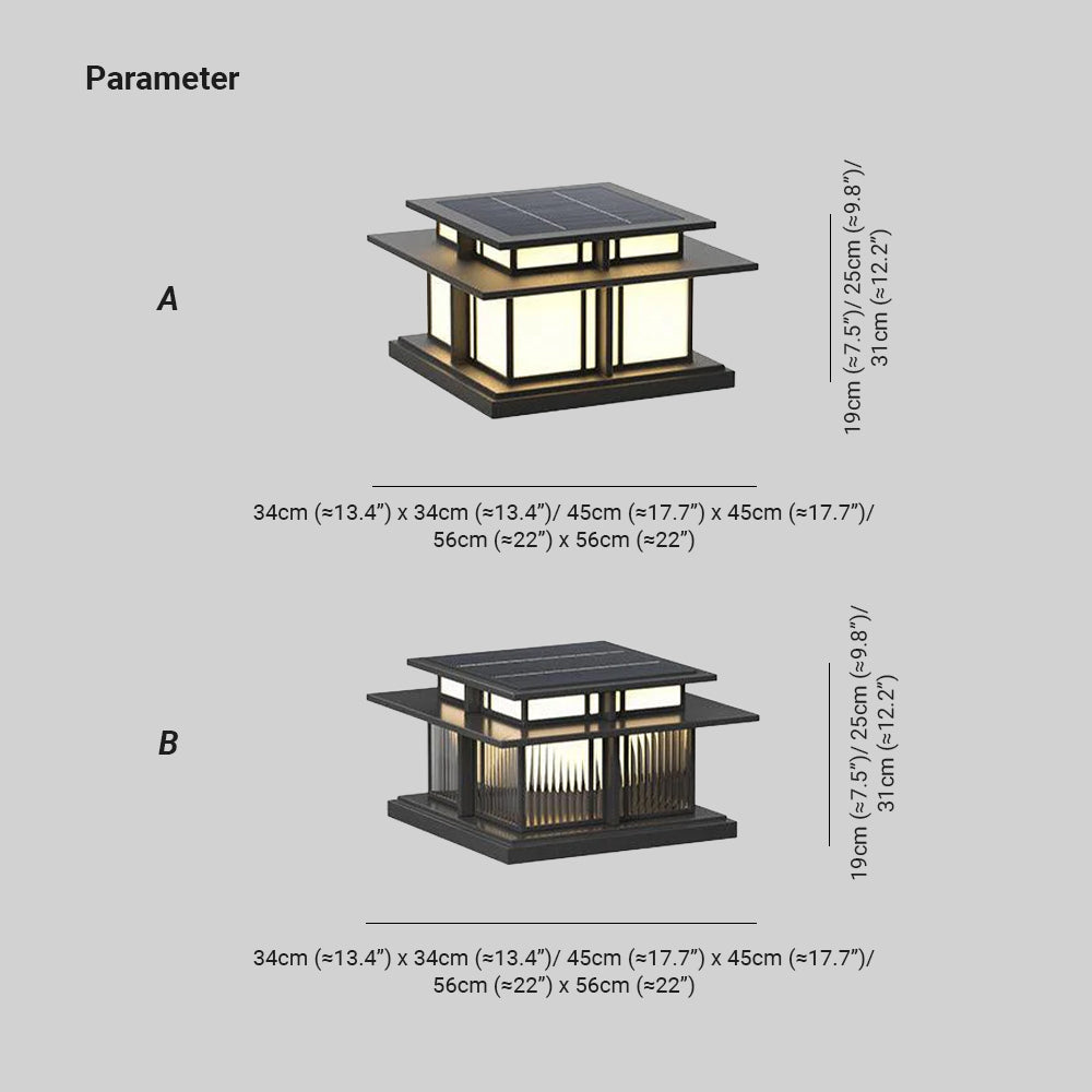 Evander Pillar Solar / Hardwire Outdoor Light