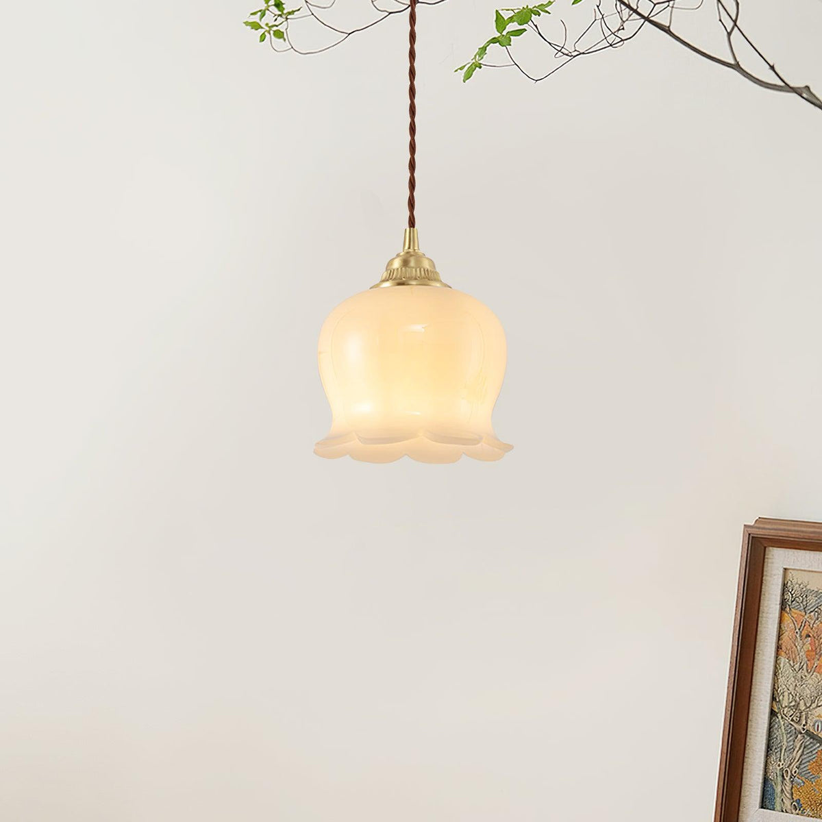 Veloza Brass & Resin Glam Pendant Lamp