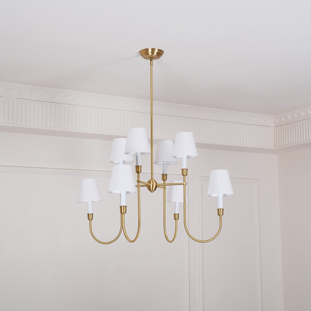 Orianine Chandelier Vendome Brass White Shade