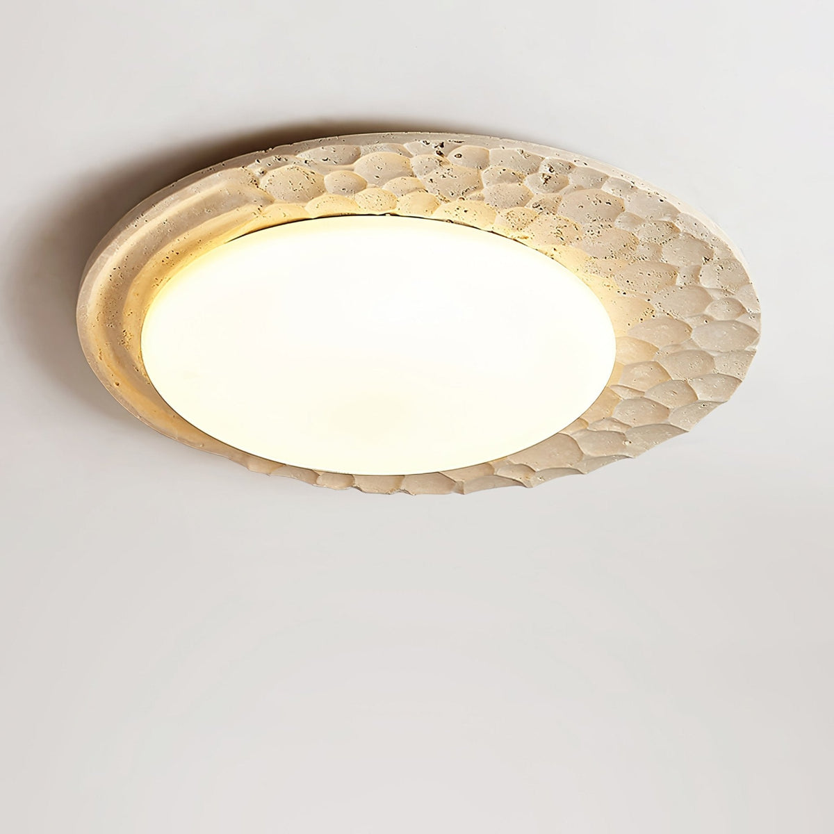 Ivsoris Textured Travertine Ceiling Light