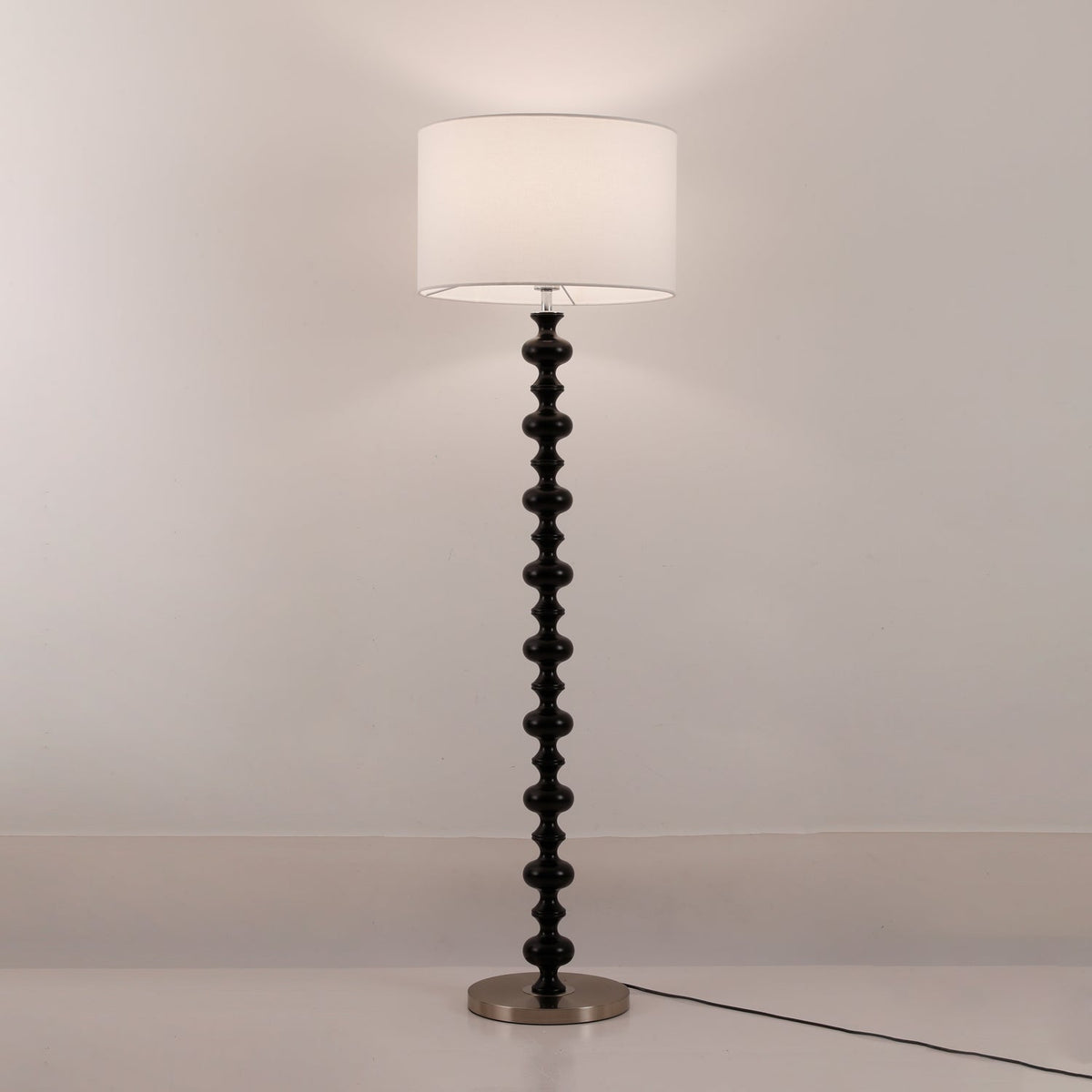 Eloisen Wood Fabric Minimalistic Floor Lamp