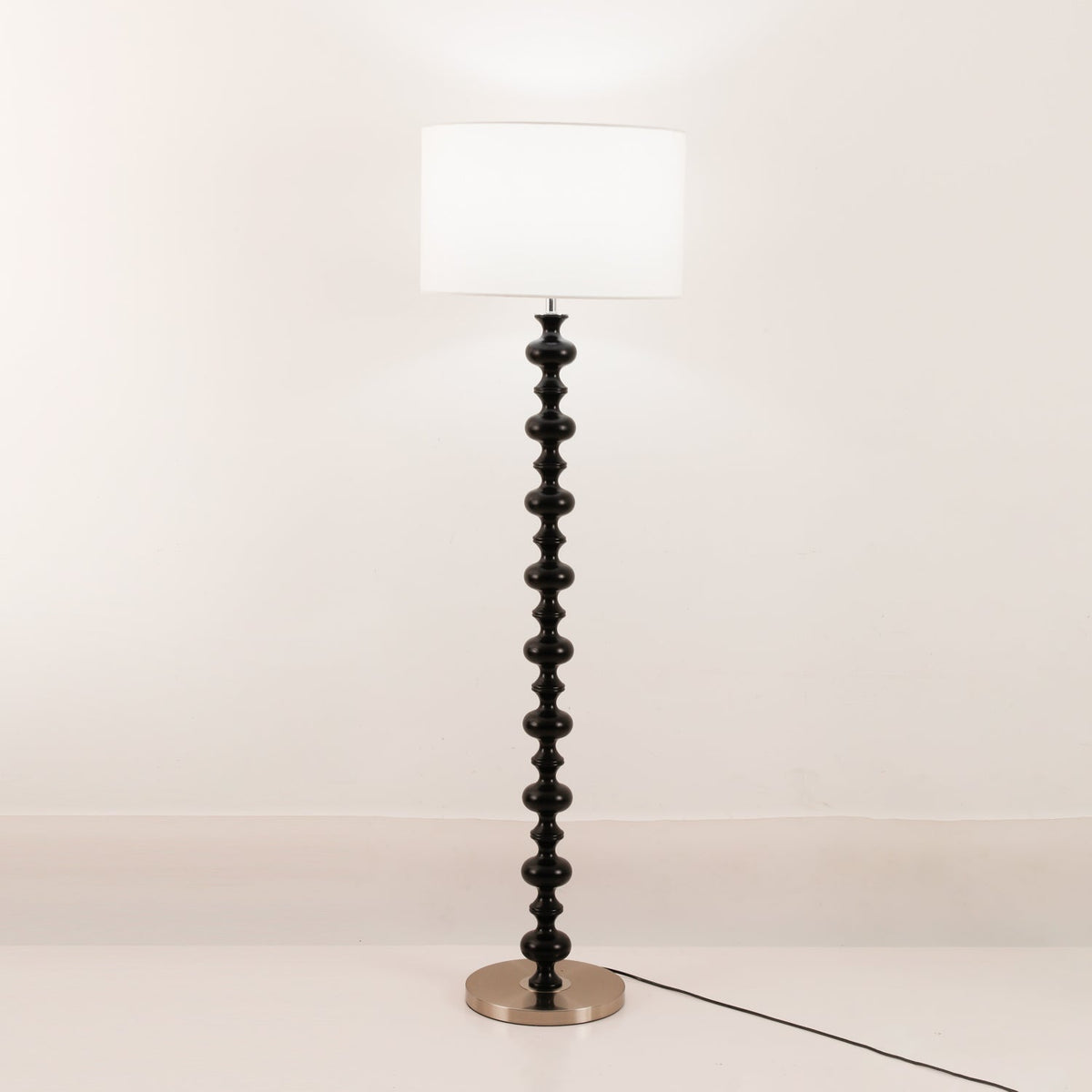 Eloisen Wood Fabric Minimalistic Floor Lamp