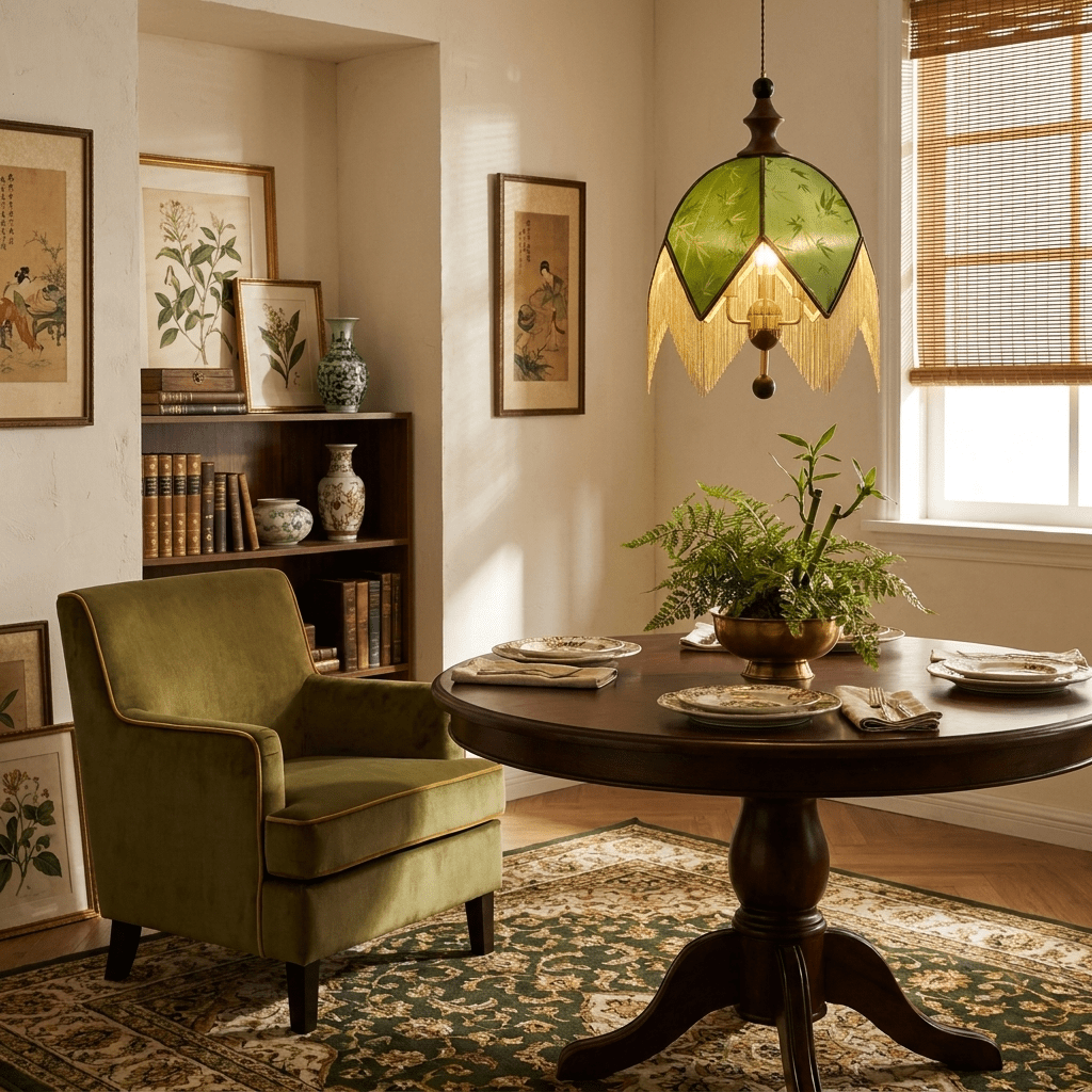 Delphine Verdant Fringe Pendant Light