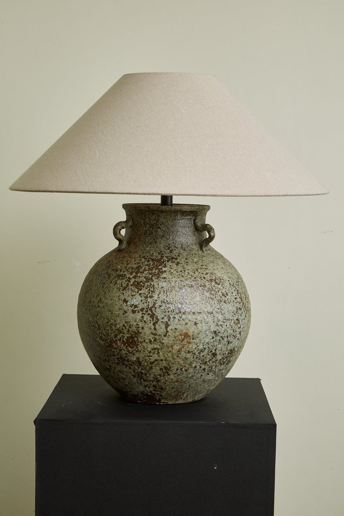 Doria Verdigris Handle Table Lamp
