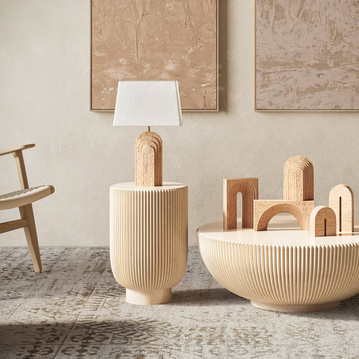 Seralira Travertine Table Lamp
