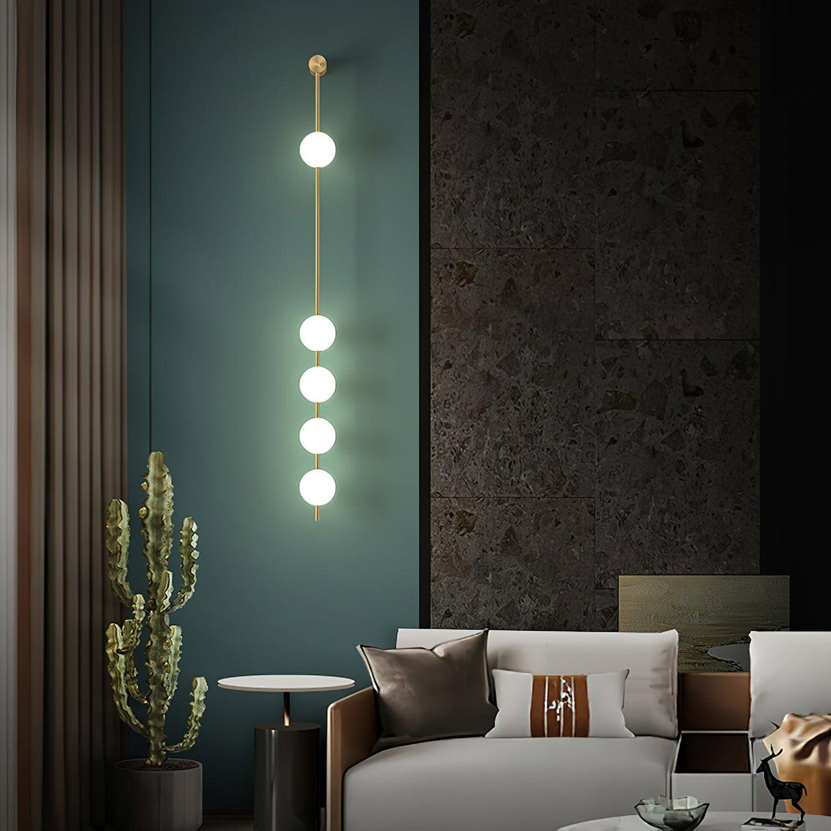 Willa Wall Lamp Vertical Balls Brass