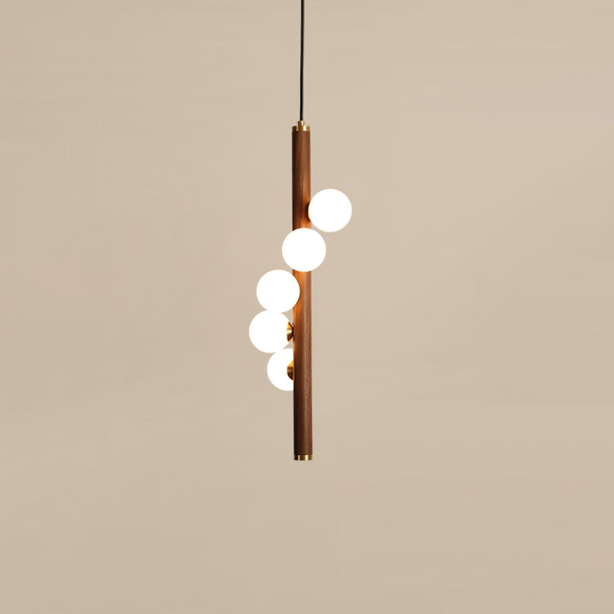 Rinenena Pendant Lamp Wooden Glass Linear