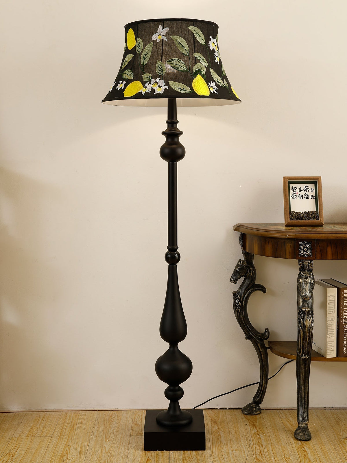 Floren Wood Fabric Classic Floor Lamp
