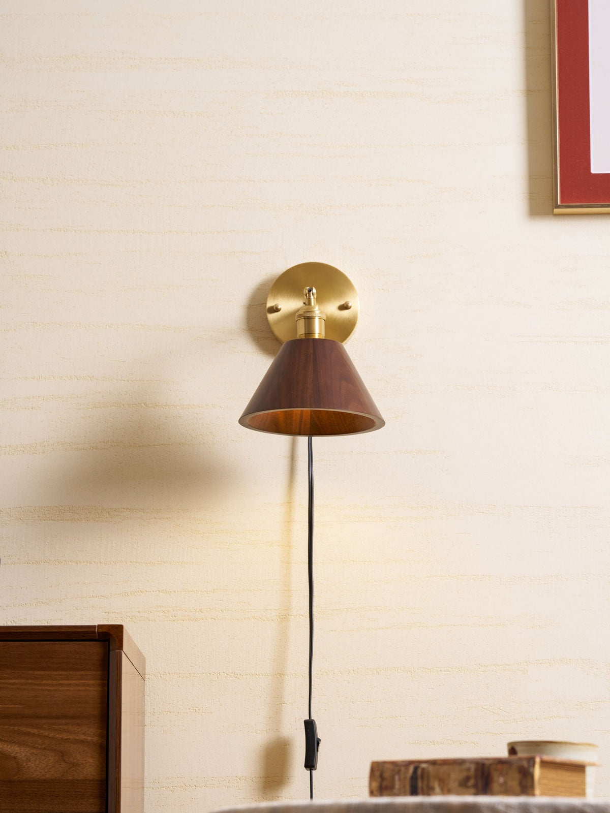 Hesia Wood Plug In Indoor Wall Light