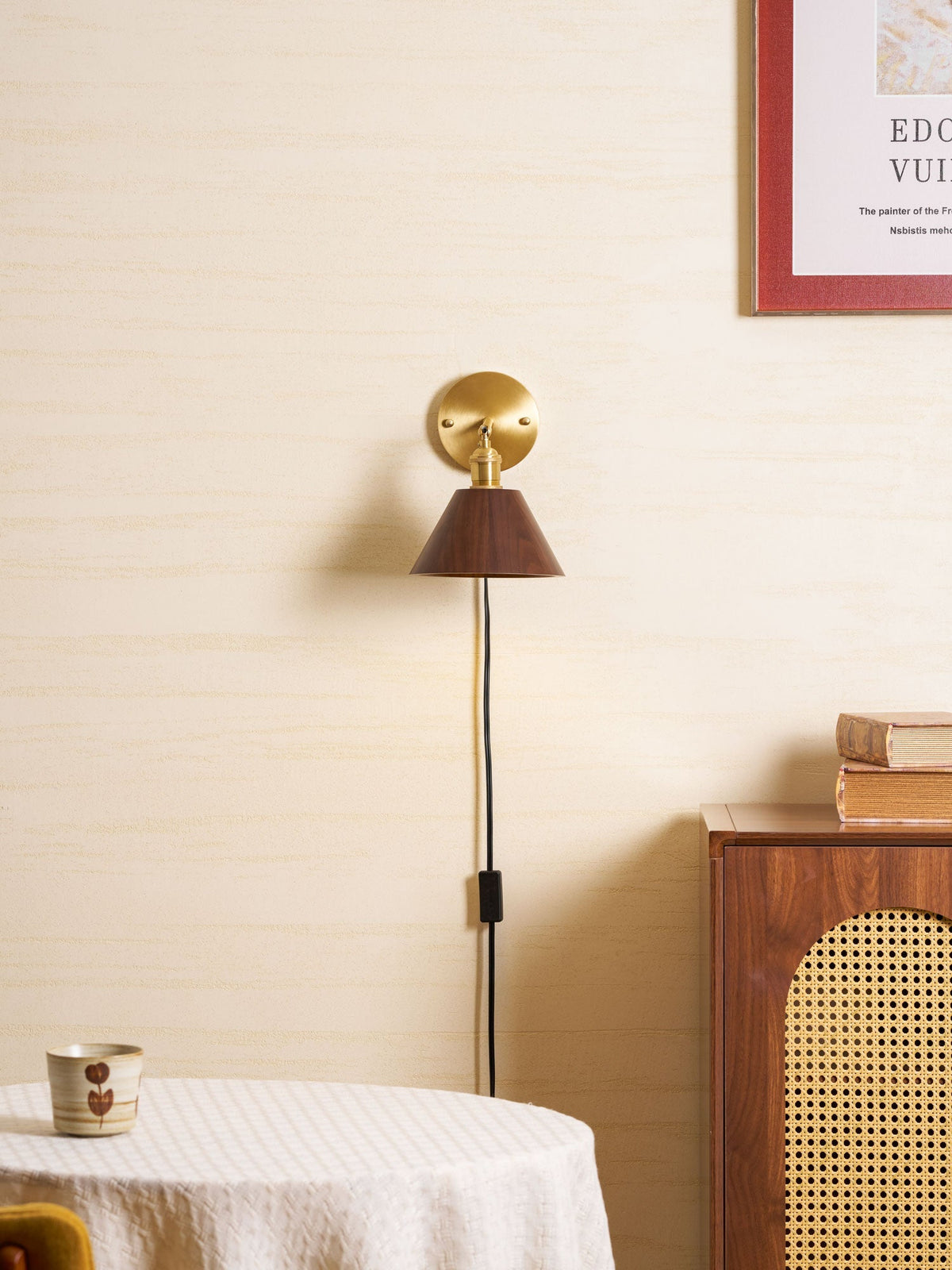 Hesia Wood Plug In Indoor Wall Light