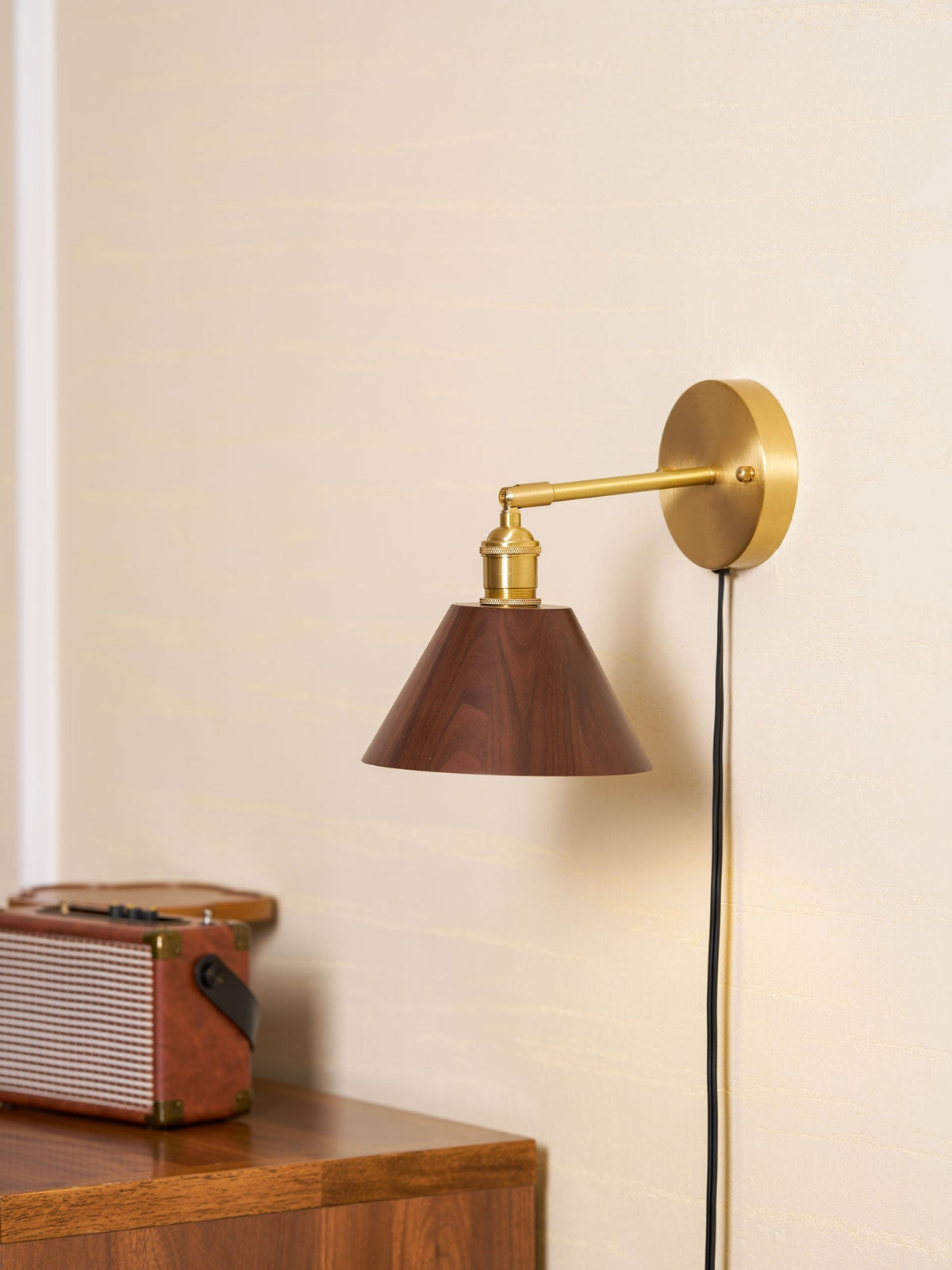 Hesia Wood Plug In Indoor Wall Light
