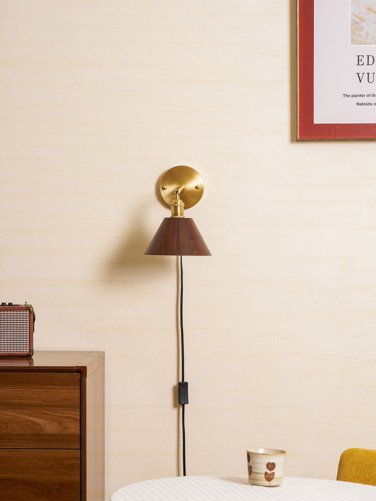 Hesia Wood Plug In Indoor Wall Light