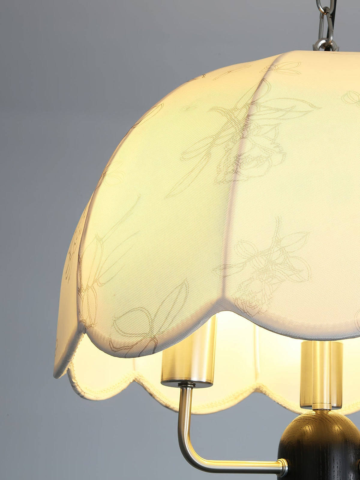 Ervaren Vintage Bloom Fabric Wood Pendant Lamp