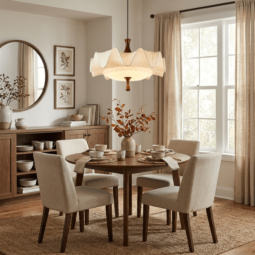 Cressida Vintage Floral Scalloped Pendant Light