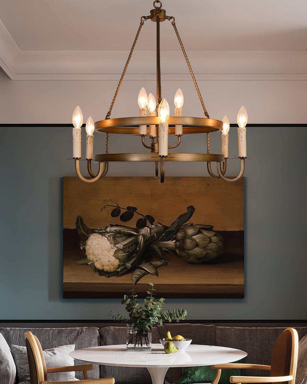Vintara Brass Candle Chandelier