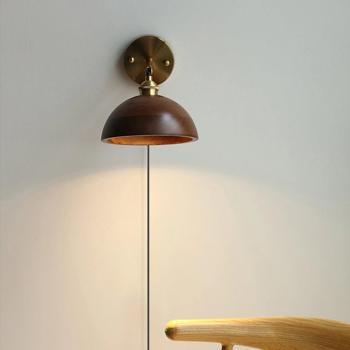 Hesia Wood Plug In Indoor Wall Light