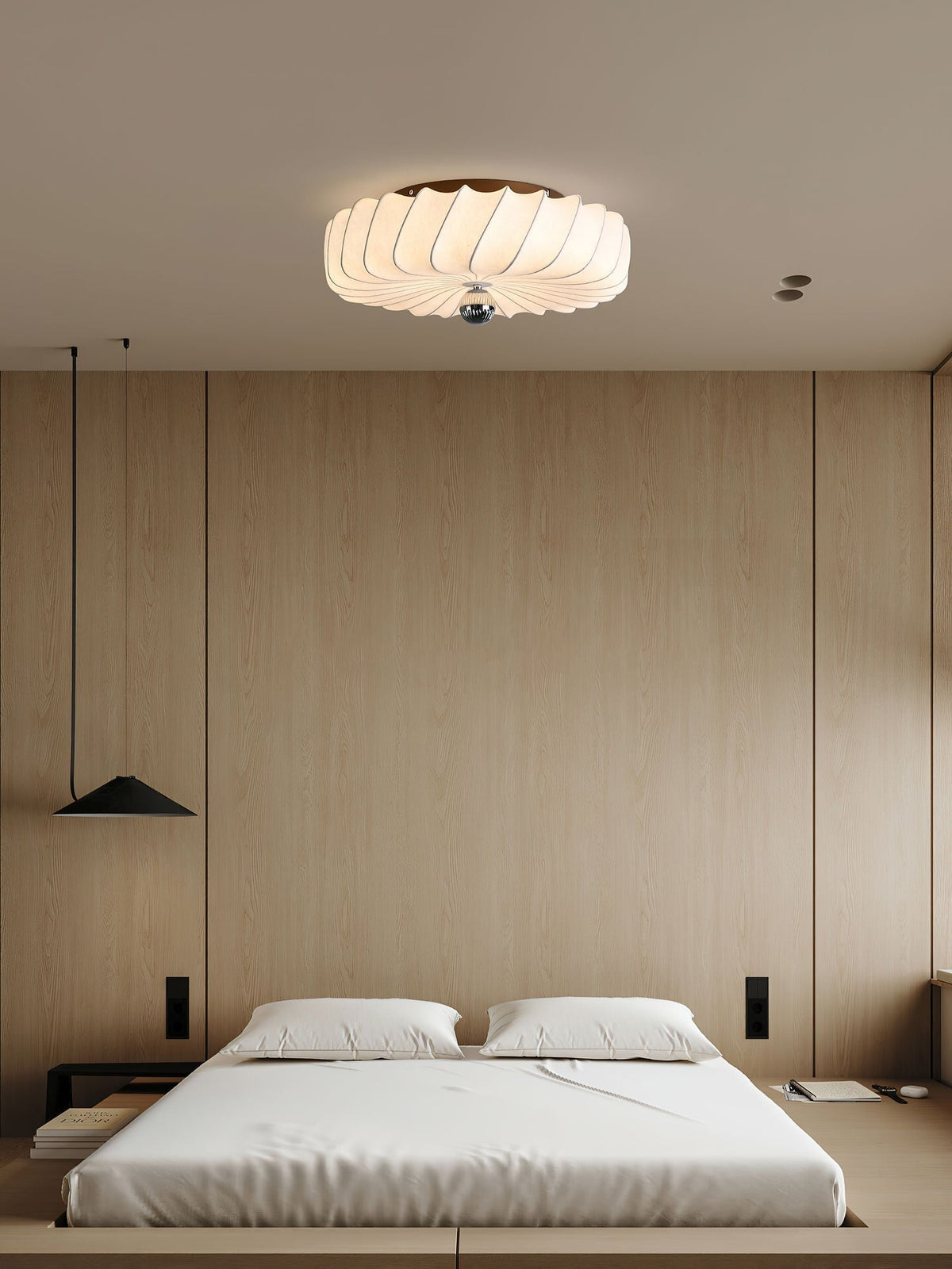 Zelore Swirl Fabric Bronze Pendant Light