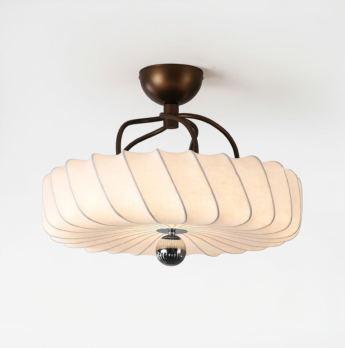 Zelore Swirl Fabric Bronze Pendant Light