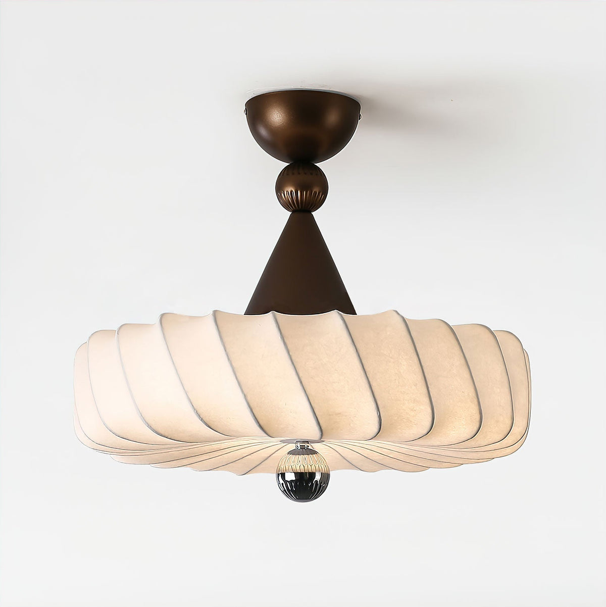 Zelore Swirl Fabric Bronze Pendant Light
