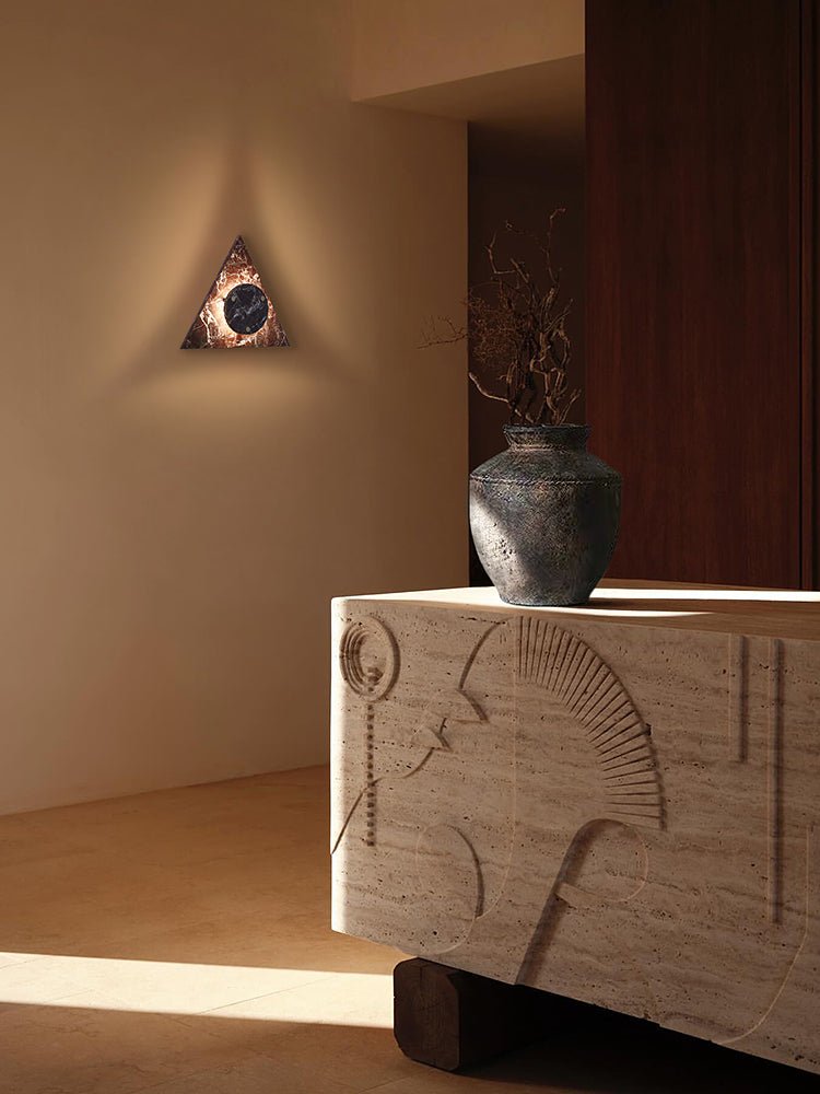 Pyramid Rustic Marble Wall Light