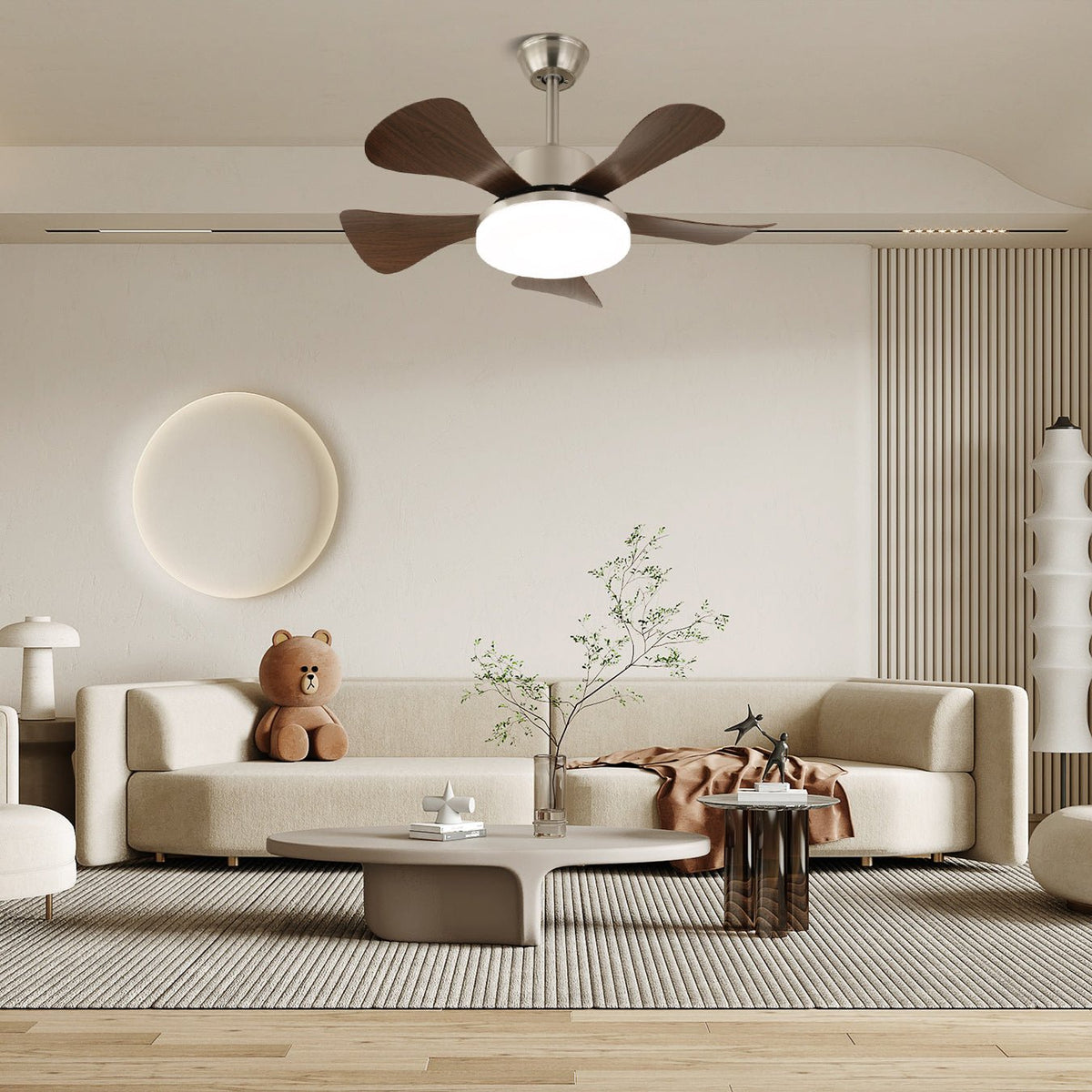 Aldeelle Modern Wood Ceiling Fan Light