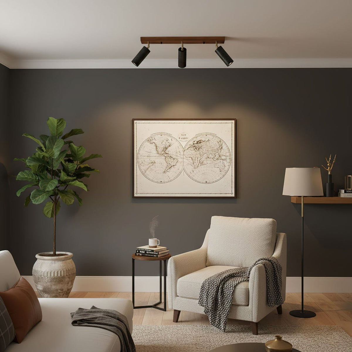 Eurliryra Black Travertine Trio Ceiling Spot