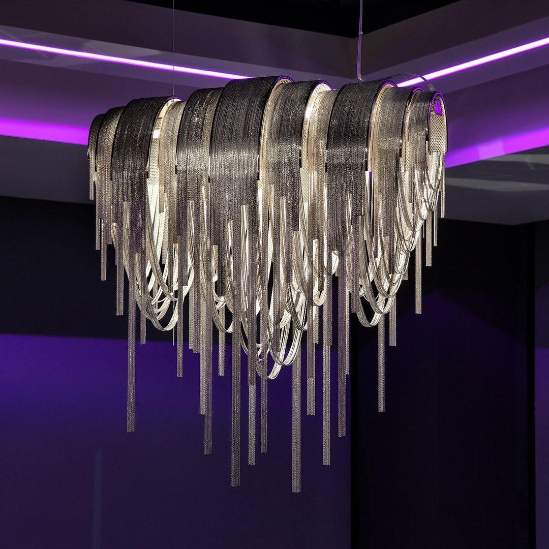 Tarien Chandelier Layered Chain Nickel Luxury