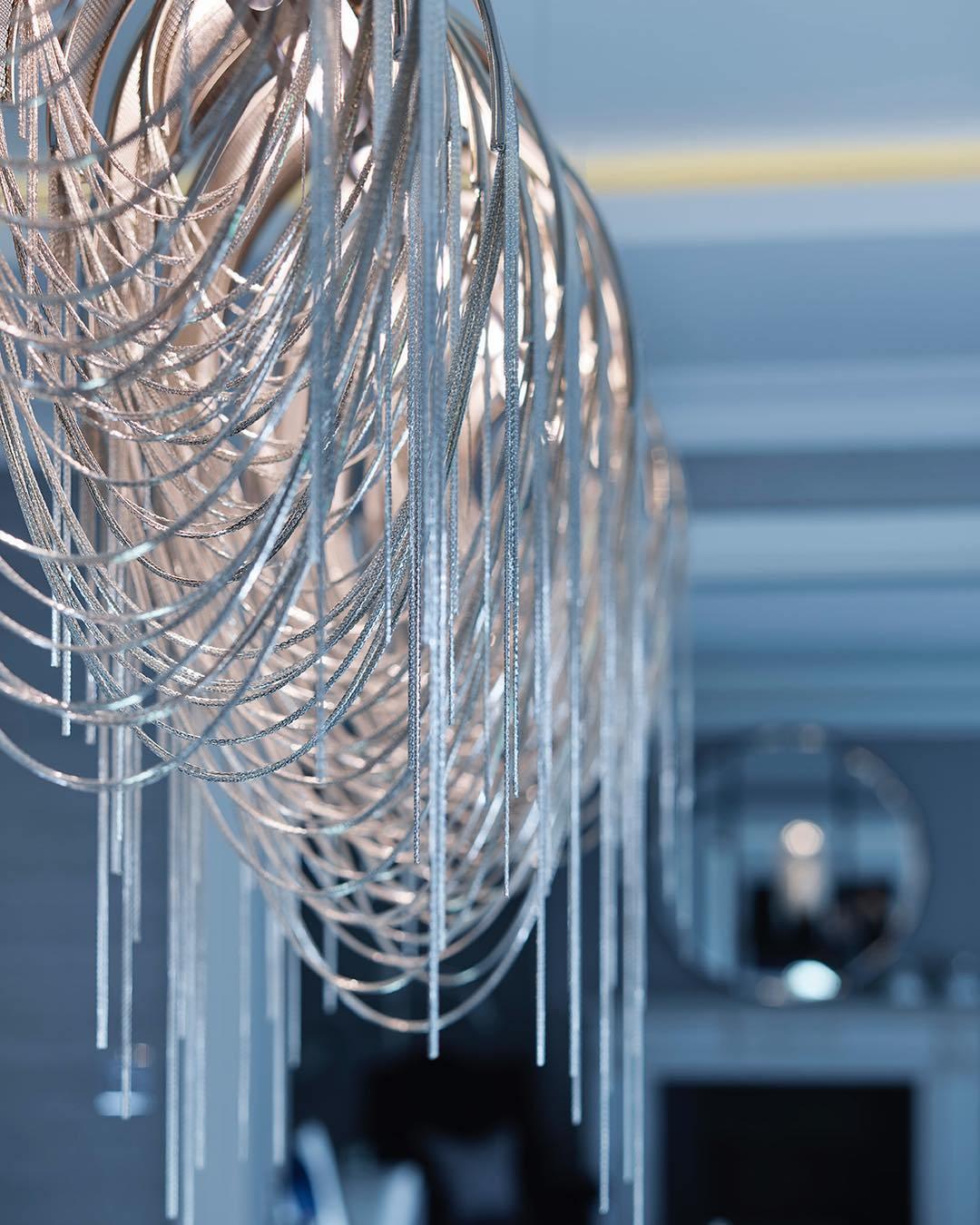 Tarien Chandelier Layered Chain Nickel Luxury