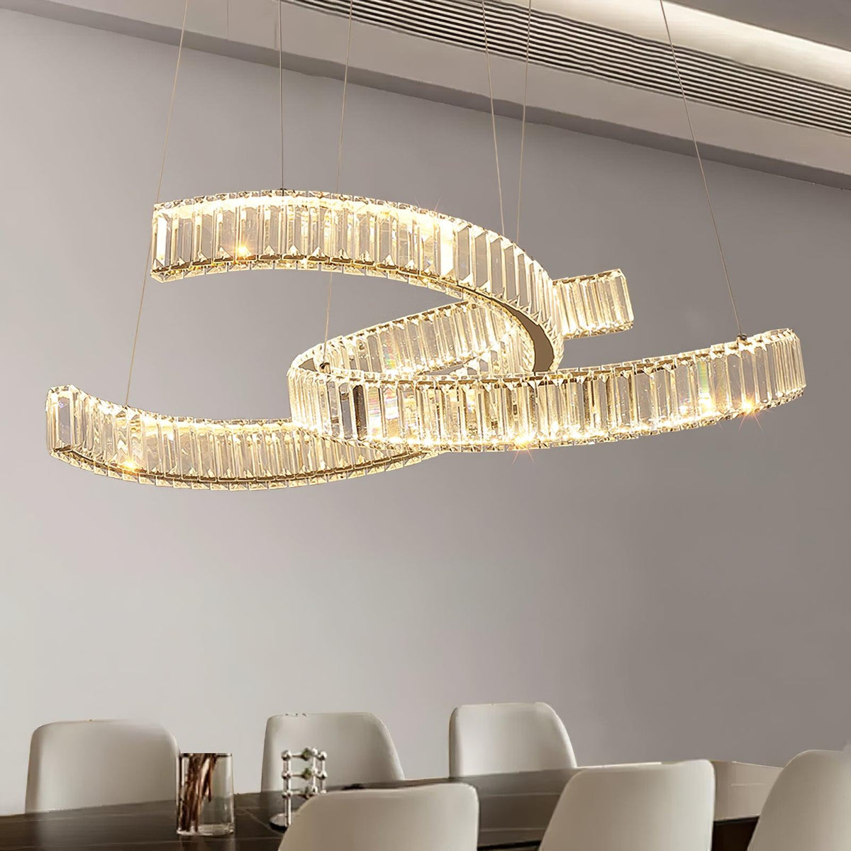 Calo Chandelier Spiral Crystal Gold Glam