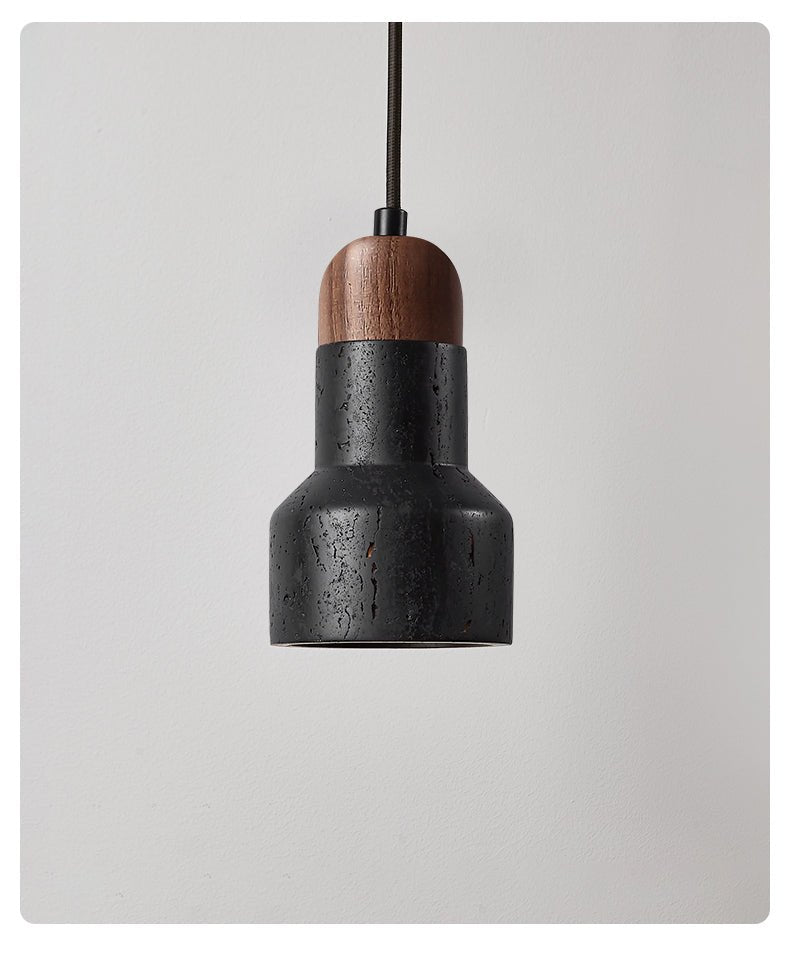 Foundry Modern Black Travertine Pendant Light