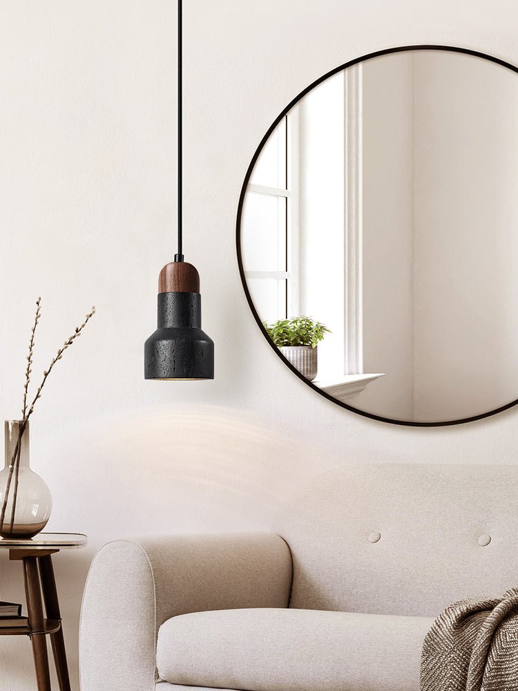 Foundry Modern Black Travertine Pendant Light