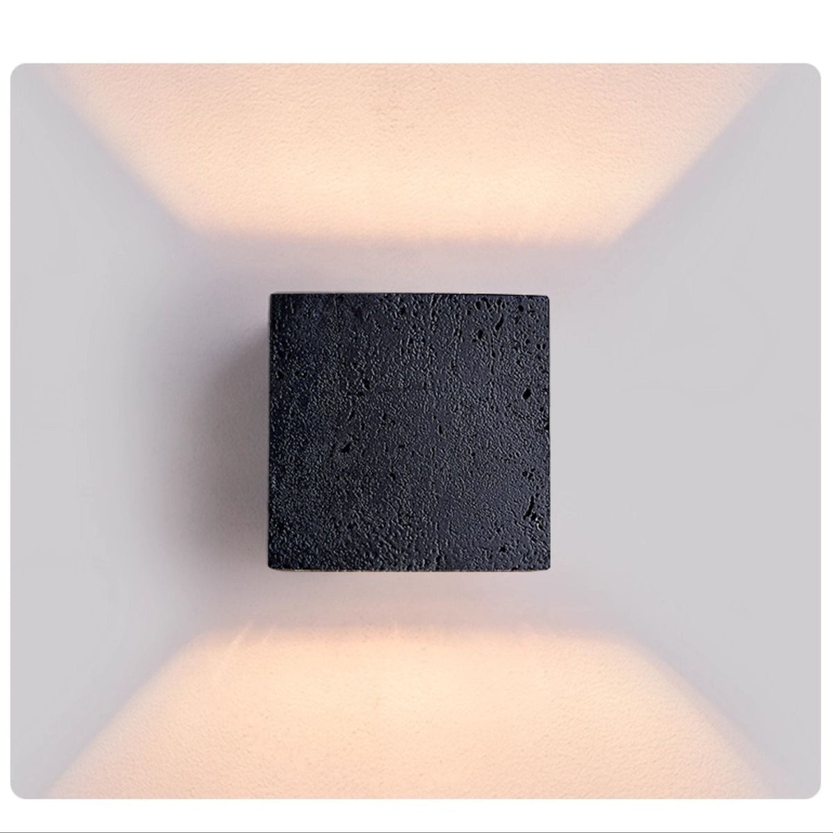Valeise Cube Black Travertine Wall Lamp