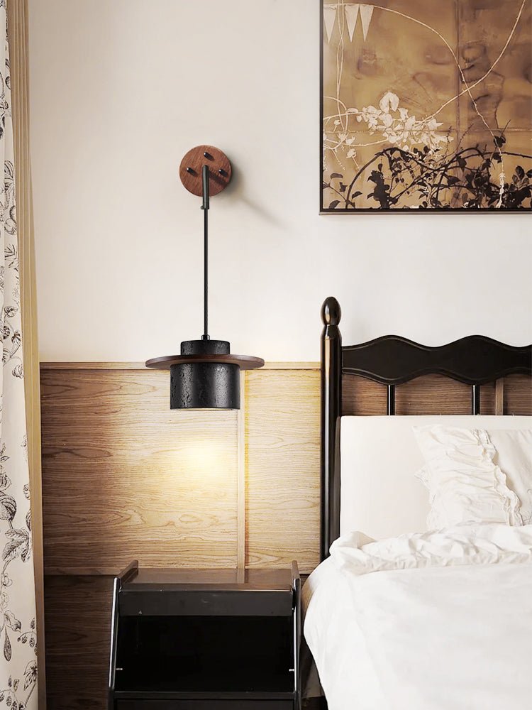 Halyn Modern Black Travertine Wall Light