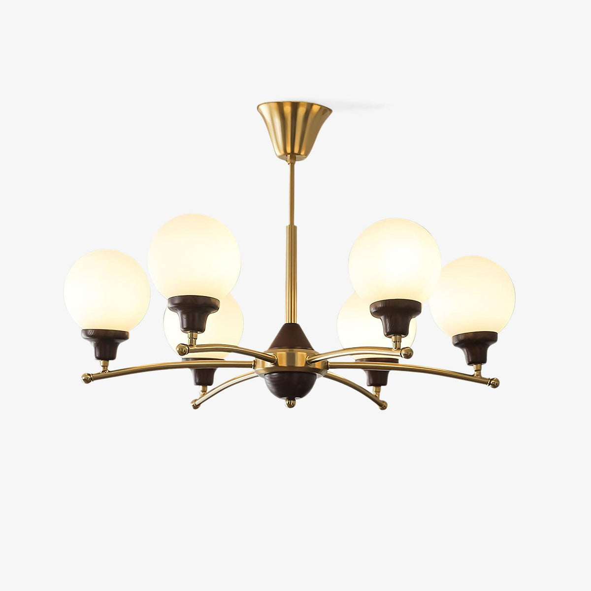 Elvanella Chandelier Walnut Glass Balls