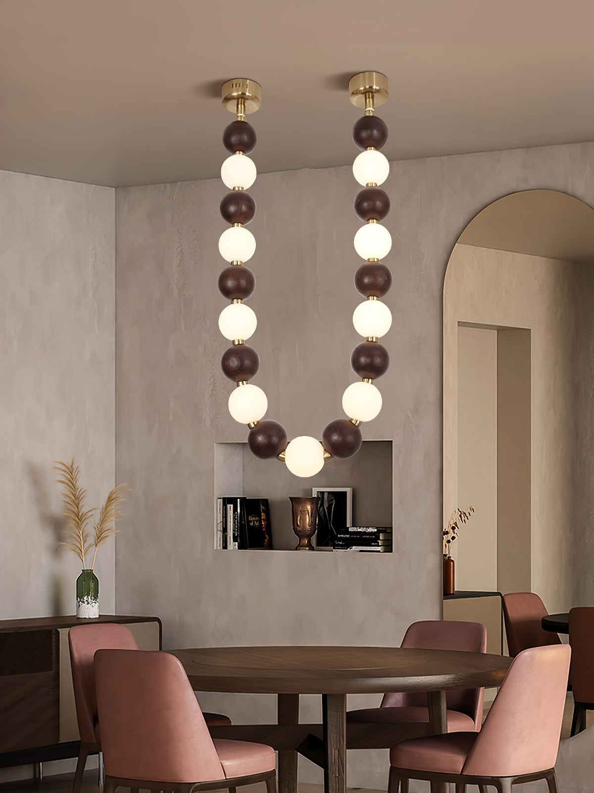 Aldisira Chandelier Walnut Bead Necklace