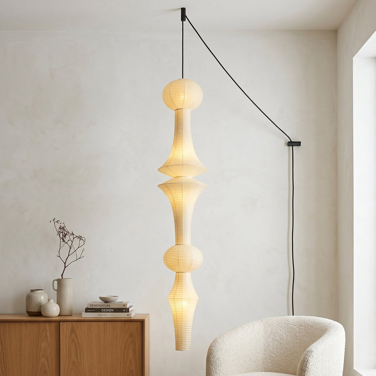 Soreneria Paper E Pendant Swag Lights