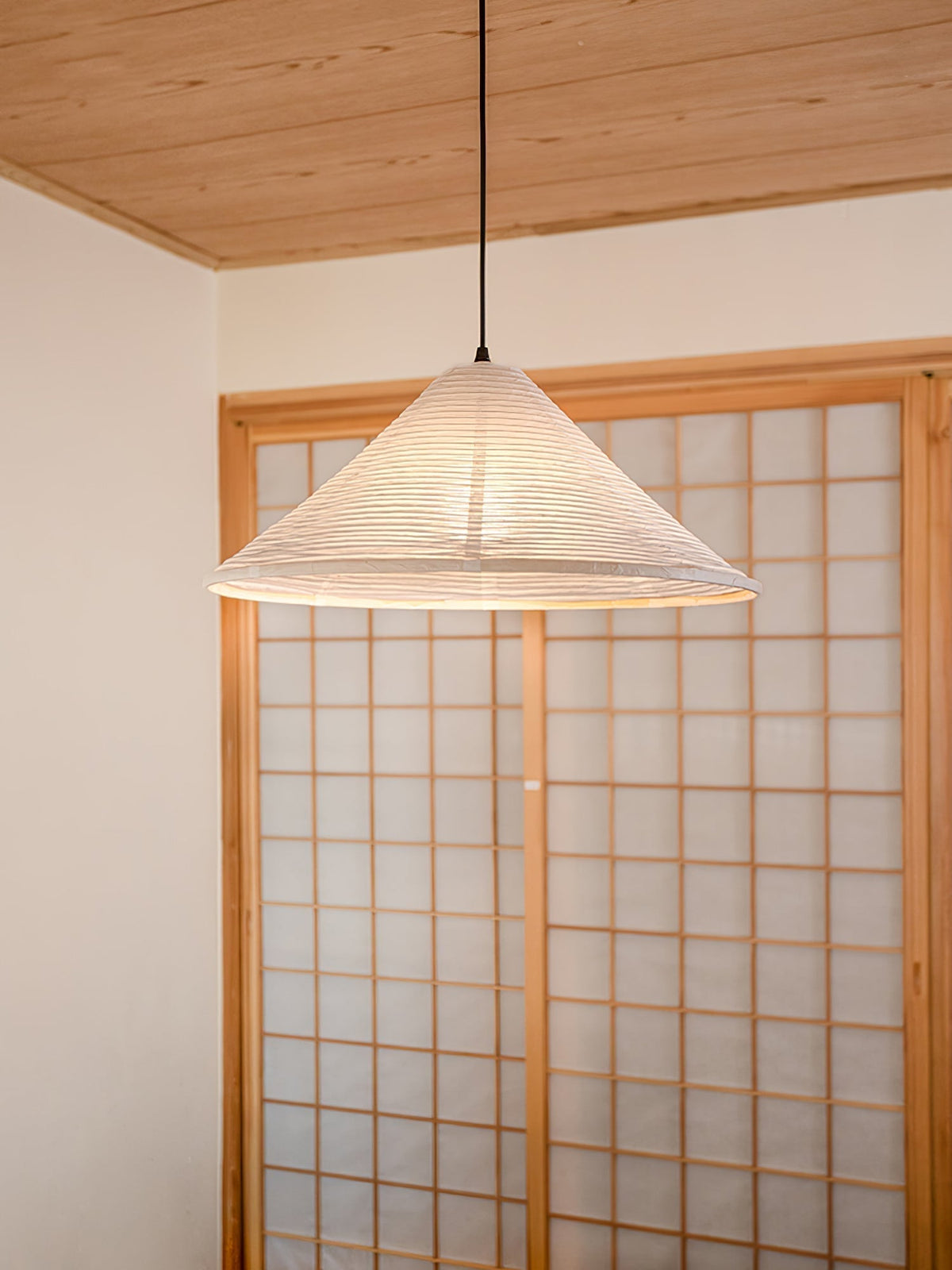 Conic Paper Pyramid Pendant Lamp