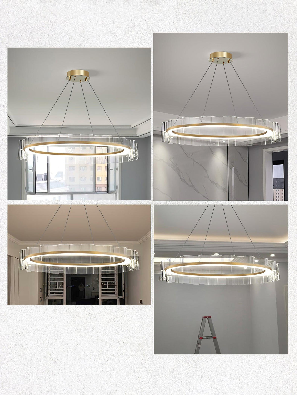 Acoustic Postmodern Luxury Water Wave Glass Chandelier