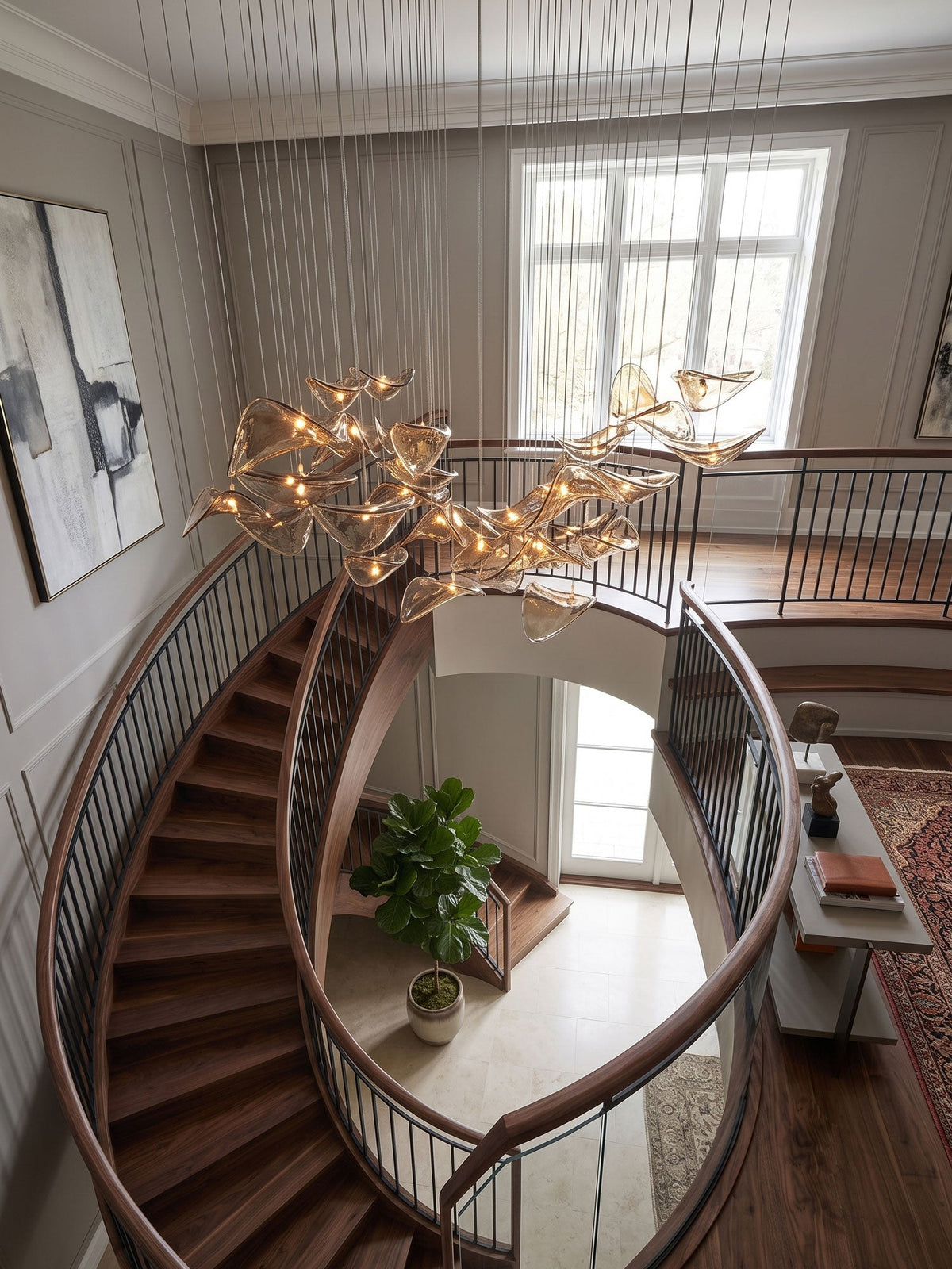 Venia Wave Floating Leaf Chandelier