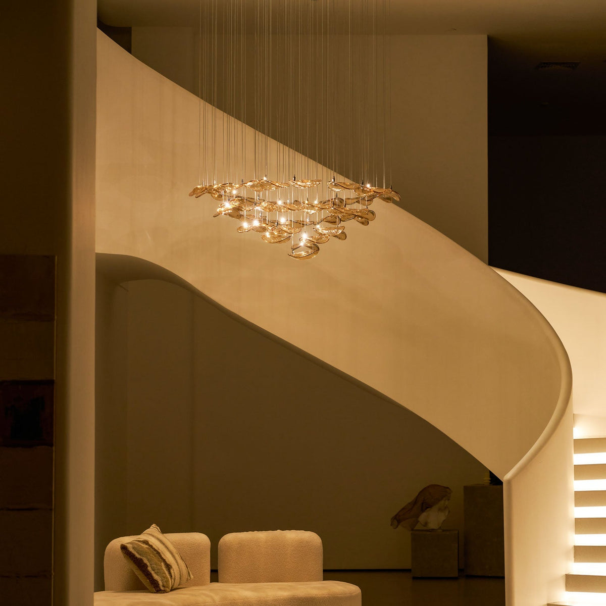 Venia Wave Floating Leaf Chandelier