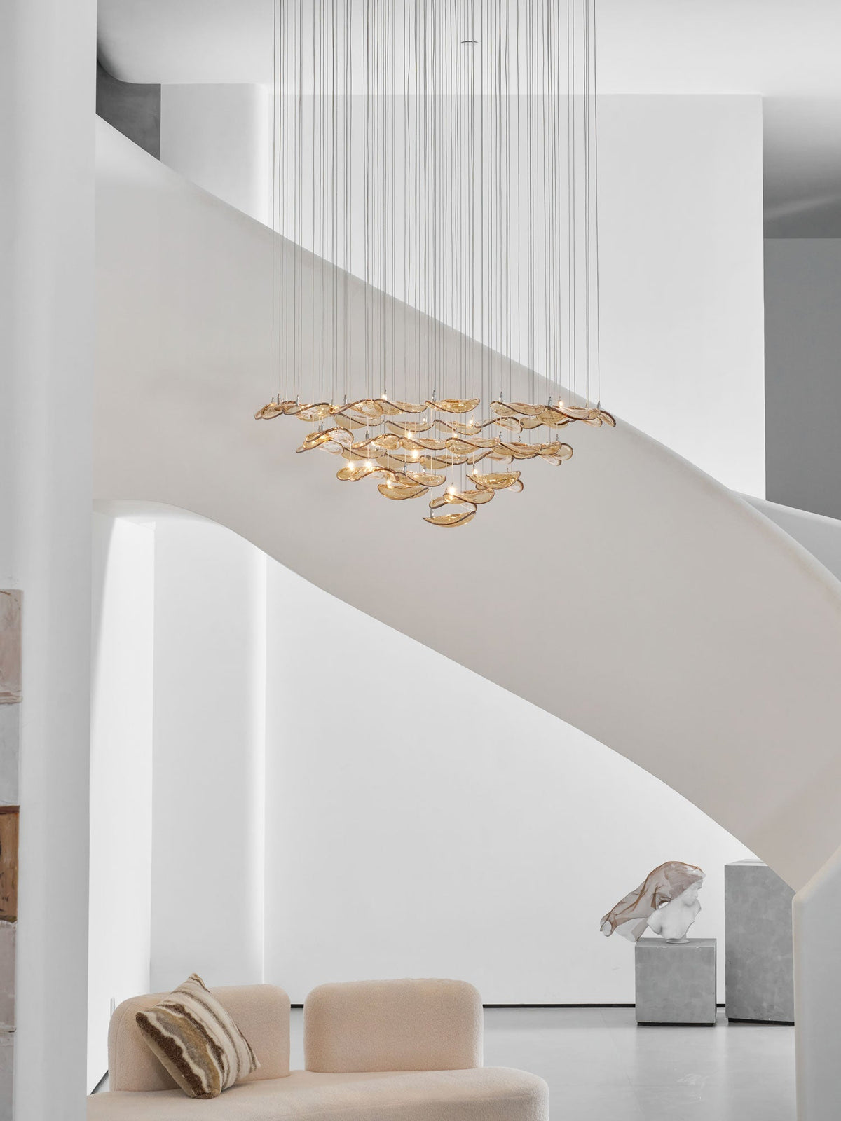 Venia Wave Floating Leaf Chandelier