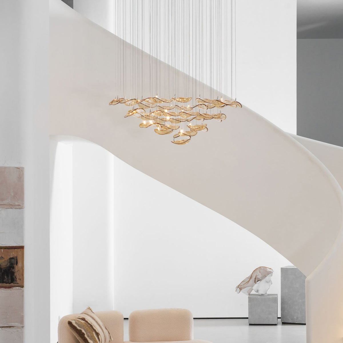 Venia Wave Floating Leaf Chandelier