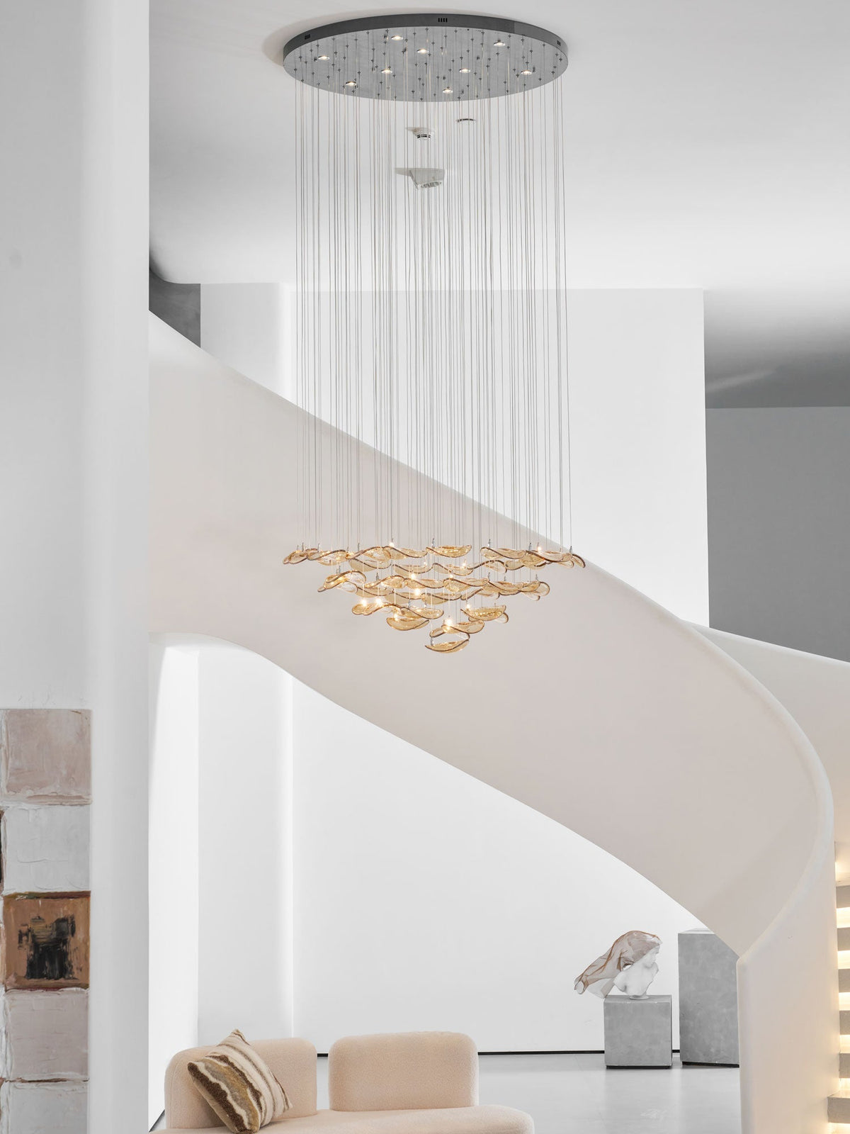 Venia Wave Floating Leaf Chandelier