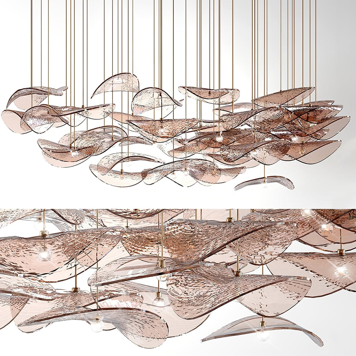 Venia Wave Floating Leaf Chandelier