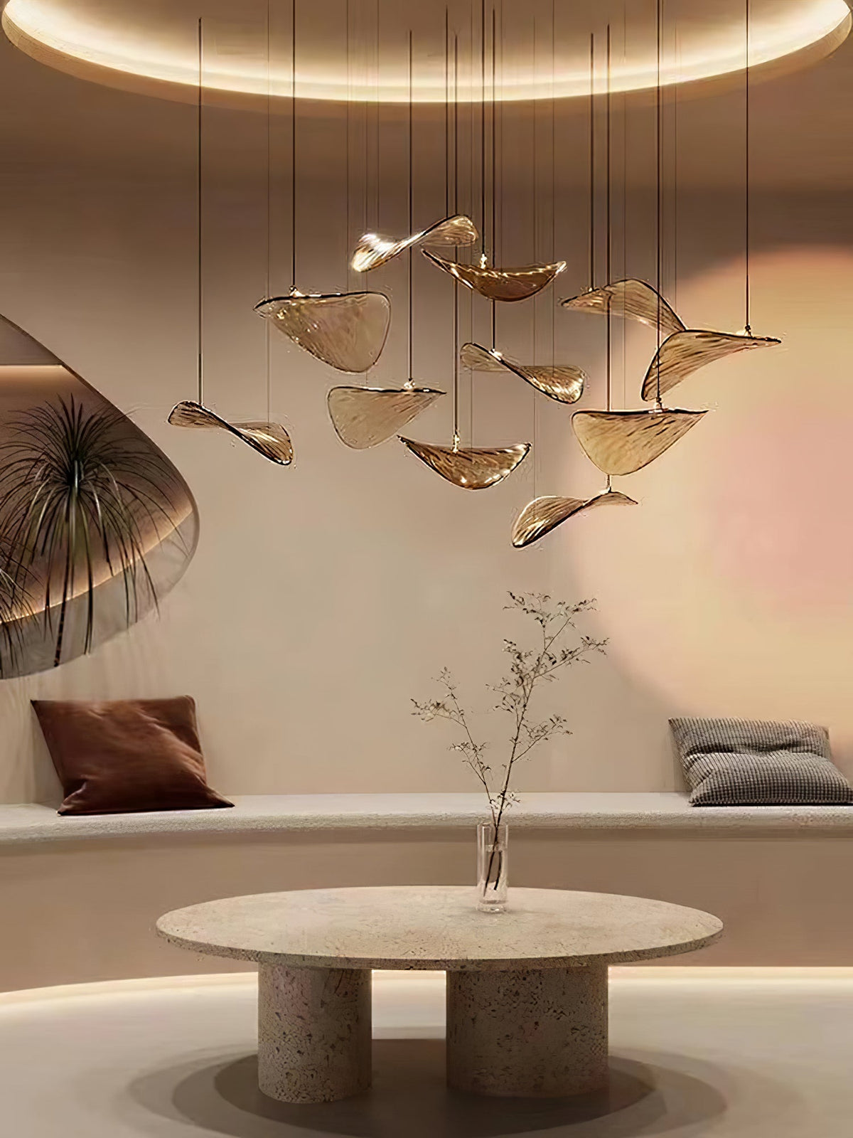 Venia Wave Floating Leaf Chandelier