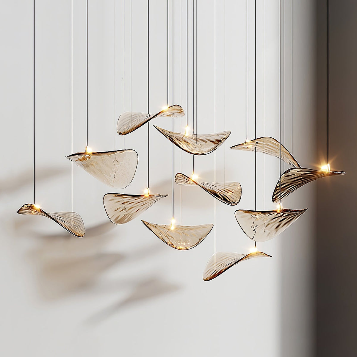 Venia Wave Floating Leaf Chandelier