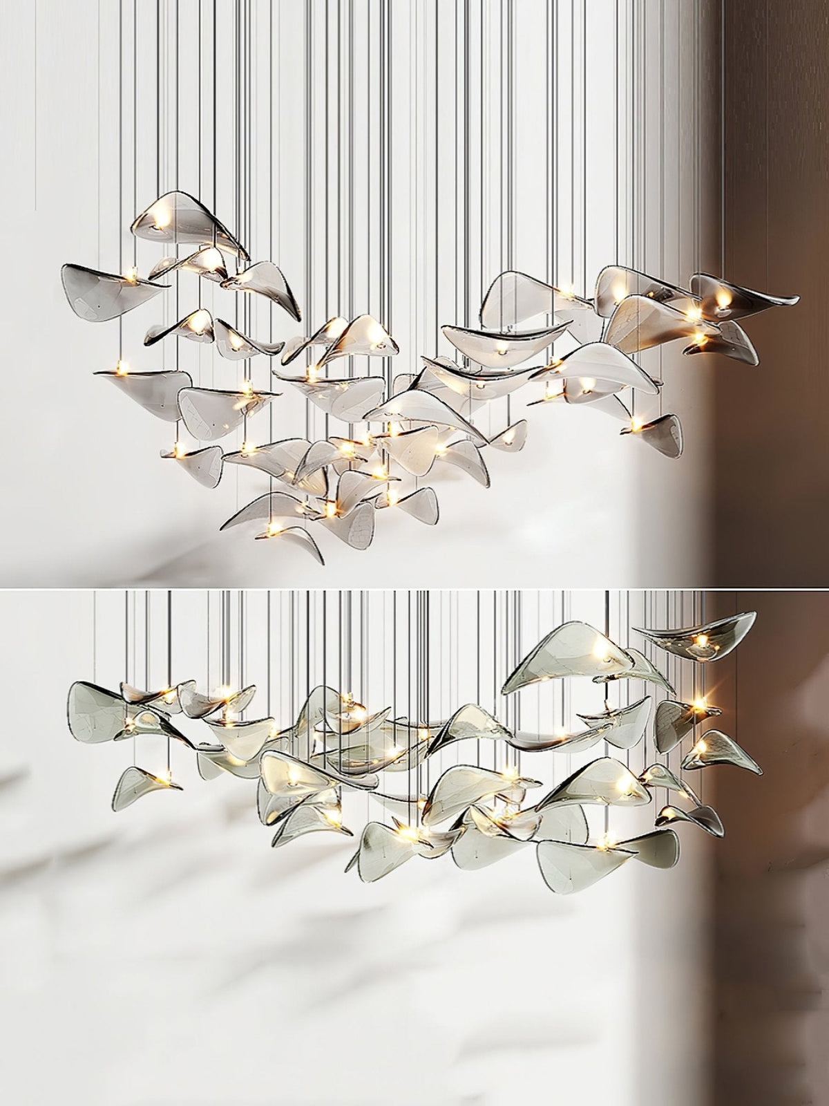 Venia Wave Floating Leaf Chandelier