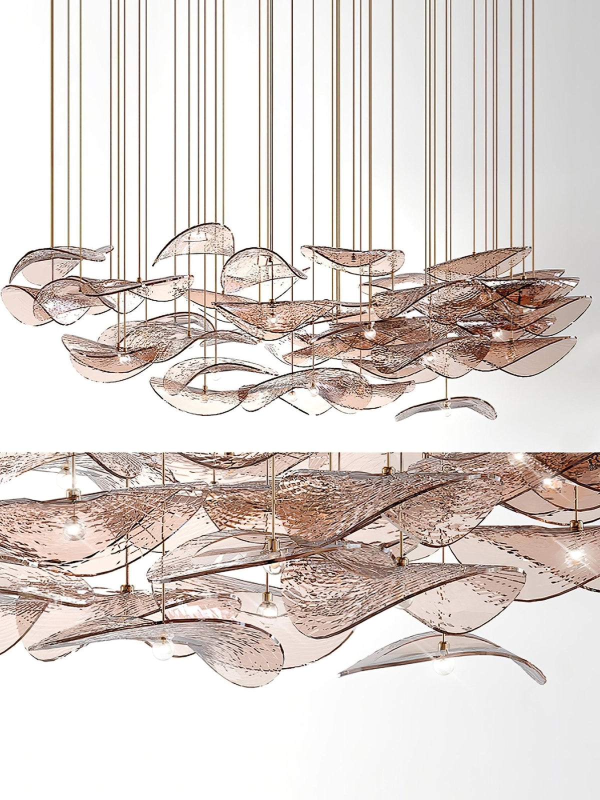 Venia Wave Floating Leaf Chandelier