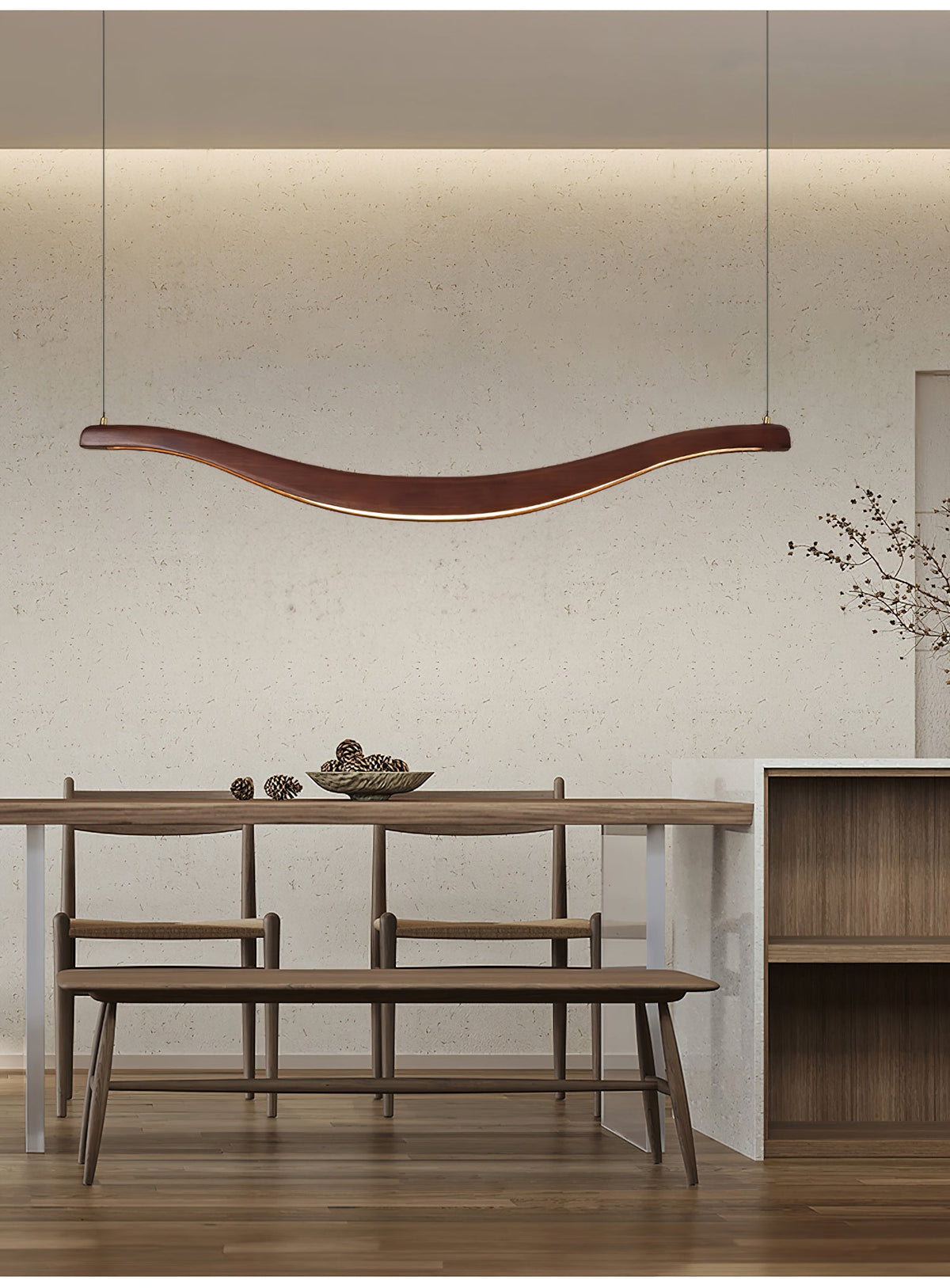 Elvuaria Chandelier Wood Waveform Elegant