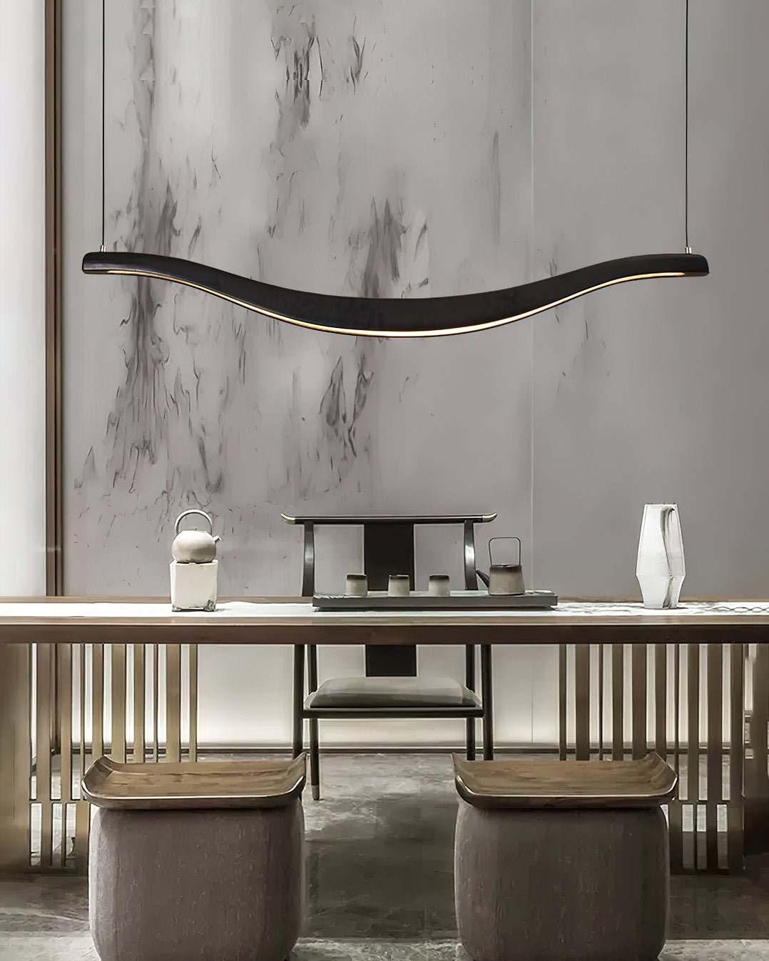 Elvuaria Chandelier Wood Waveform Elegant